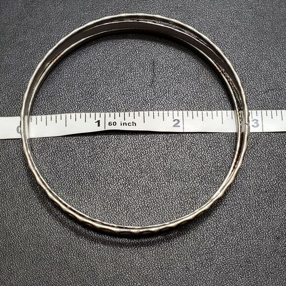 Silver tone bangle bracelet bundle - Picture 5 of 8